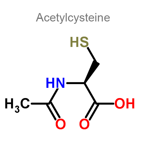 Ацетилцистеин + Туаминогептан структурная формула