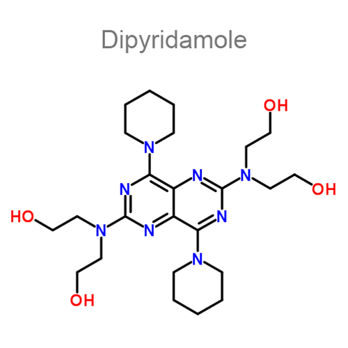 Ацетилсалициловая кислота + Дипиридамол структурная формула 2