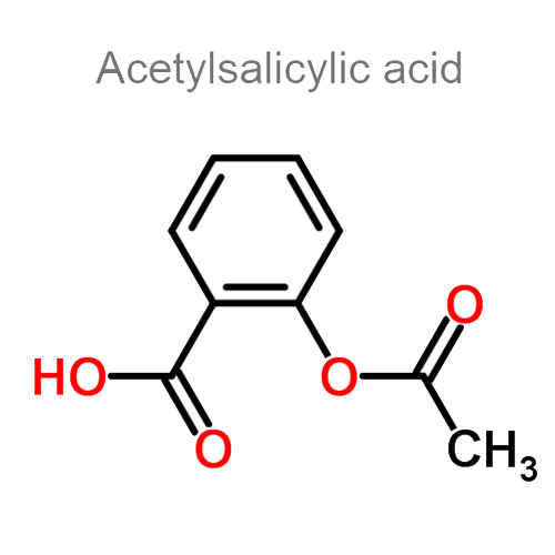Ацетилсалициловая кислота + Кофеин структурная формула