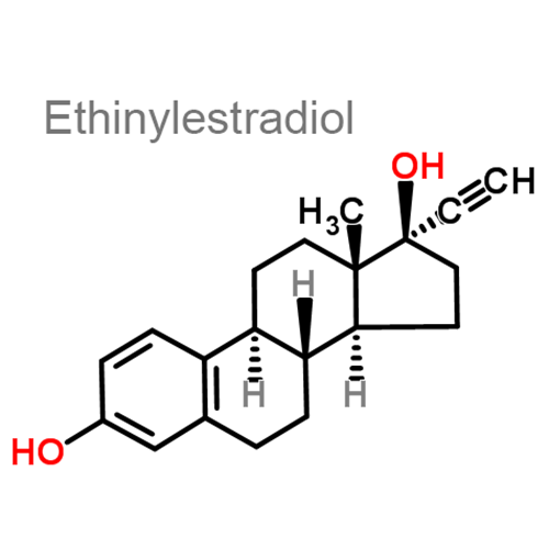 Структурная формула 2 Ацетомепрегенол + Этинилэстрадиол