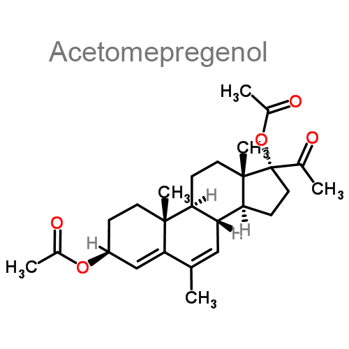 Структурная формула Ацетомепрегенол + Этинилэстрадиол