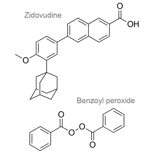 Адапален + Бензоила пероксид структурная формула