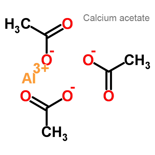 Структурная формула Алюминия ацетат + Кальция ацетат