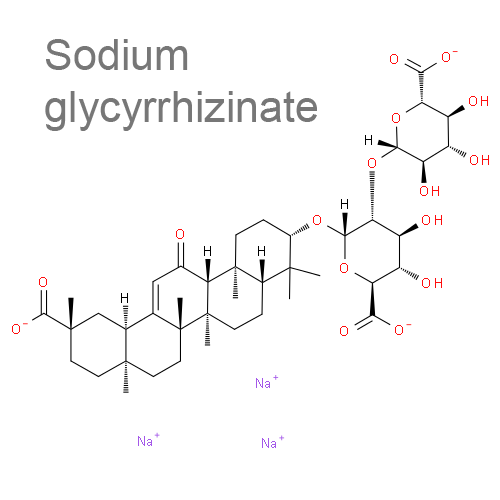 Структурная формула 2 Амброксол + Натрия глицирризинат + Тимьяна ползучего травы экстракт