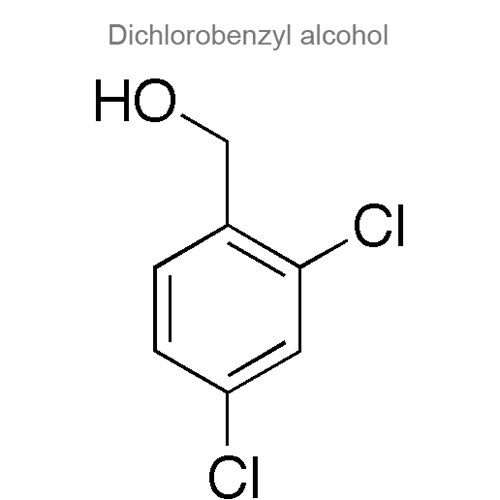 Структурная формула 2 Амилметакрезол + Дихлорбензиловый спирт + Аскорбиновая кислота