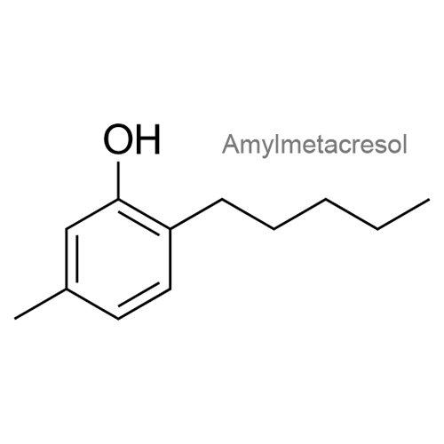 Структурная формула Амилметакрезол + Дихлорбензиловый спирт + Левоментол
