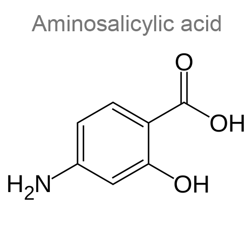 Аминосалициловая кислота + Изониазид структурная формула
