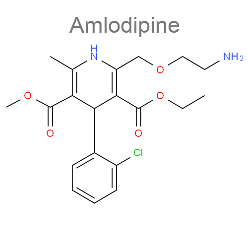 Структурная формула Амлодипин + Индапамид + Лизиноприл