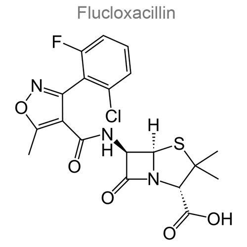 Структурная формула 2 Ампициллин + Флуклоксациллин