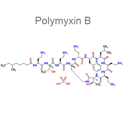 Бацитрацин + Неомицин + Полимиксин B + Гидрокортизон структурная формула 3