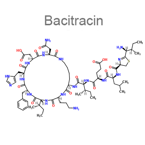 Структурная формула Бацитрацин + Неомицин + Полимиксин B + Гидрокортизон