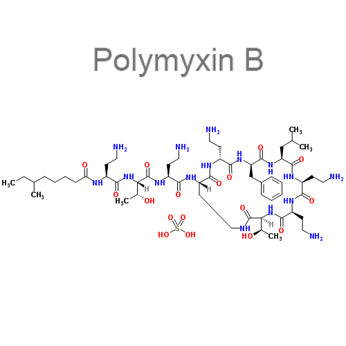 Структурная формула 3 Бацитрацин + Неомицин + Полимиксин B + Лидокаин