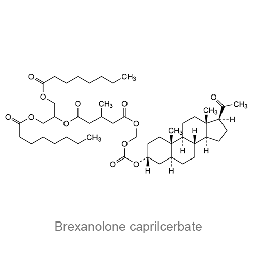 Брексанолон каприлцербат структурная формула