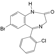Бромдигидрохлорфенилбензодиазепин структурная формула