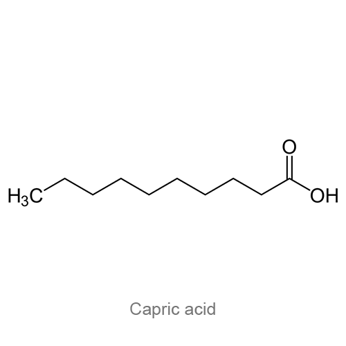 Каприновая кислота структурная формула