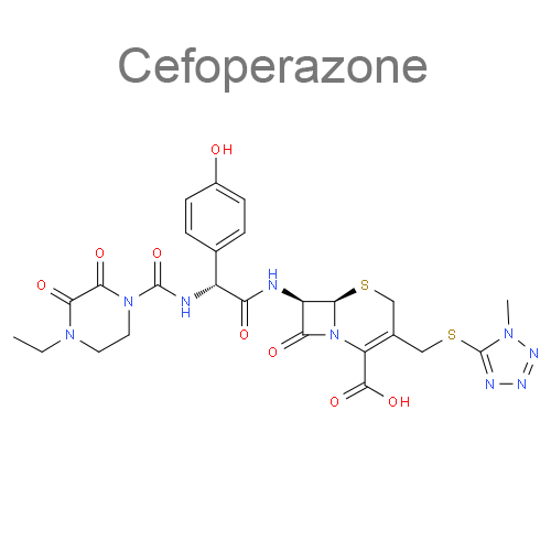 Структурная формула Цефоперазон + Сульбактам