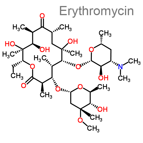 Структурная формула 2 Цинка ацетат + Эритромицин