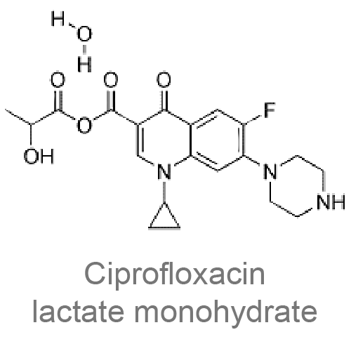 Структурная формула Ципрофлоксацина лактата моногидрат