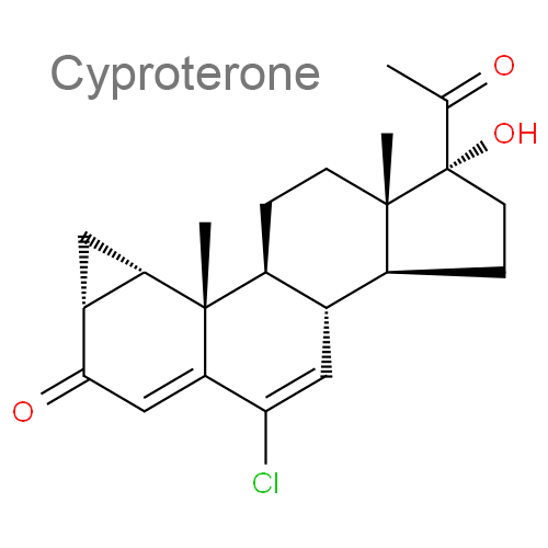 Ципротерон + Эстрадиол структурная формула