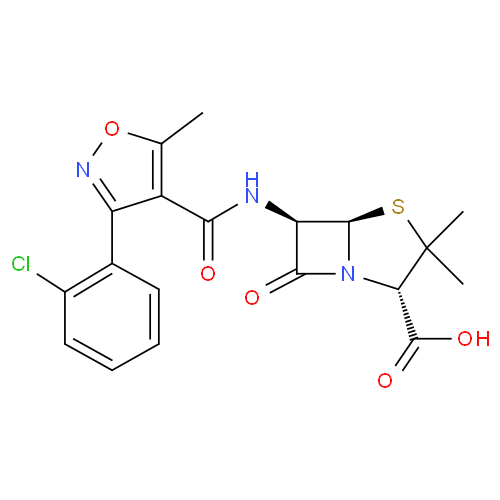 Структурная формула Клоксациллин