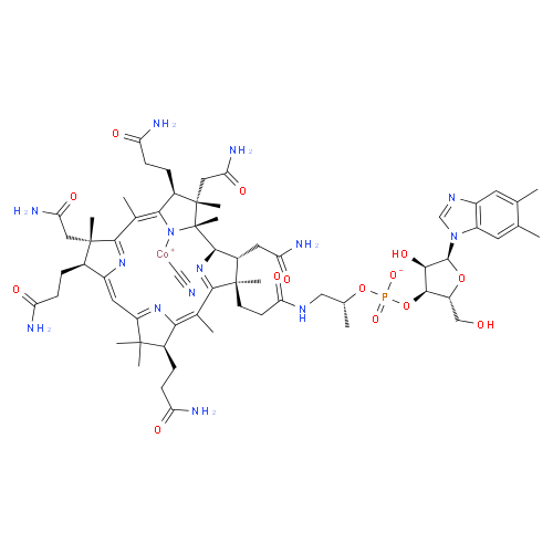 Структурная формула Цианокобаламин