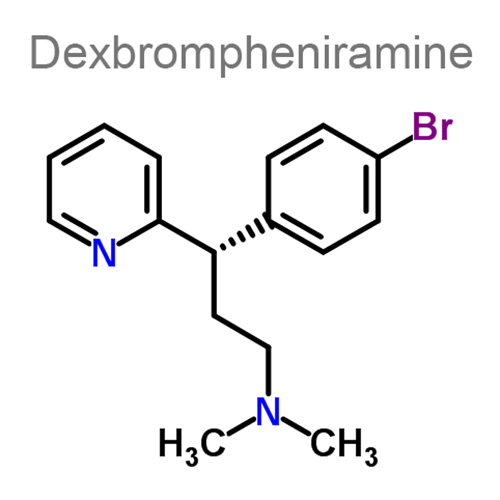 Структурная формула Дексбромфенирамин + Псевдоэфедрин