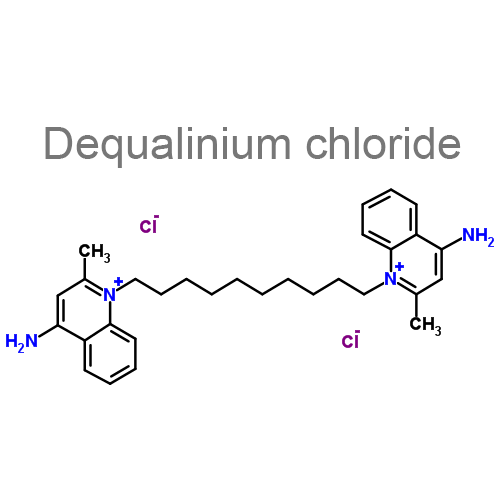 Структурная формула Деквалиния хлорид + Лизоцима гидрохлорид