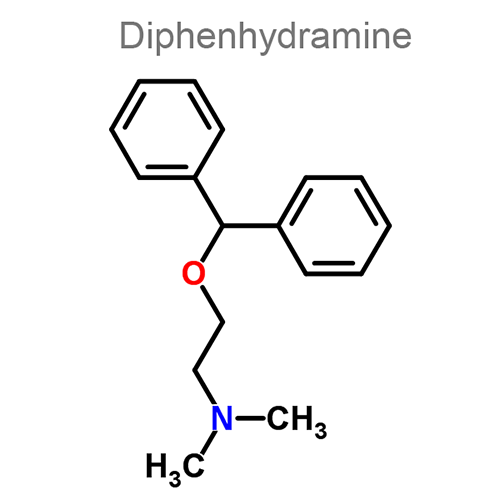 Структурная формула Дифенгидрамин + Нафазолин