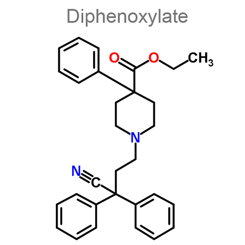 Структурная формула Дифеноксилат + Атропин