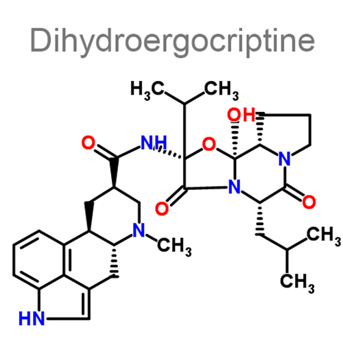 Структурная формула Дигидроэргокриптин + Кофеин