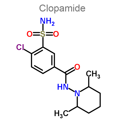 Структурная формула 2 Дигидроэргокристин + Клопамид + Резерпин
