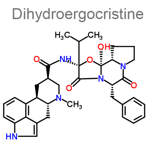 Дигидроэргокристин + Клопамид + Резерпин структурная формула