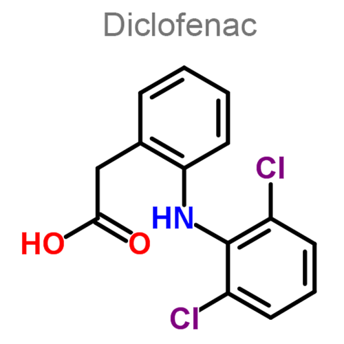 Структурная формула Диклофенак + Пиридоксин + Тиамин + Цианокобаламин