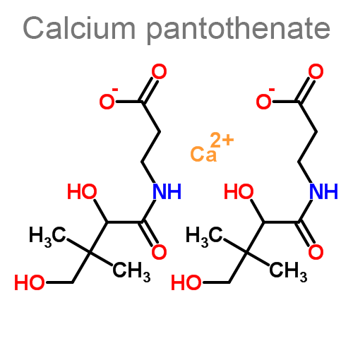 Структурная формула 2 Димеркаптопропансульфонат натрия + Кальция пантотенат