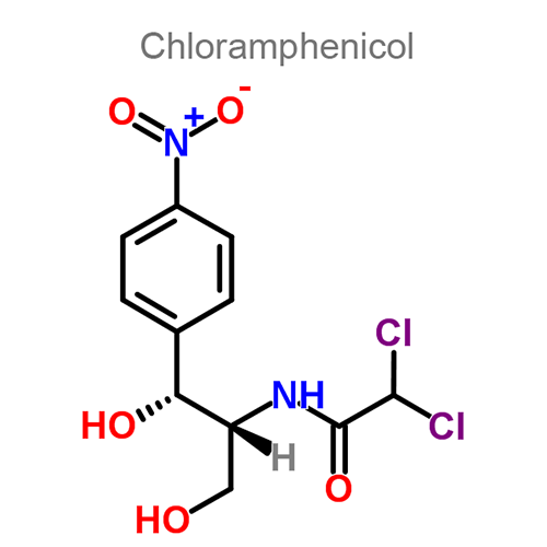 Структурная формула 2 Диоксометилтетрагидропиримидин + Хлорамфеникол