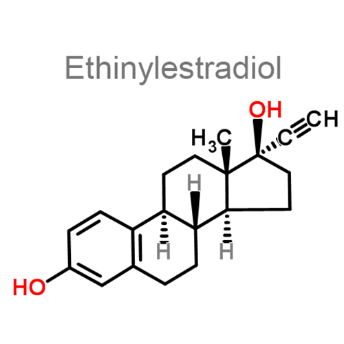 Структурная формула 2 Дроспиренон + Этинилэстрадиол + [Кальция левомефолинат]