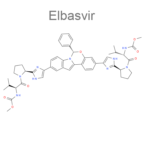 Структурная формула Элбасвир + Гразопревир