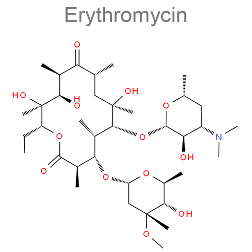 Структурная формула Эритромицин + Сульфафуразол