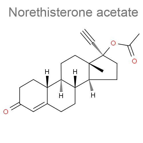 Структурная формула 2 Эстрадиол + Норэтистерона ацетат