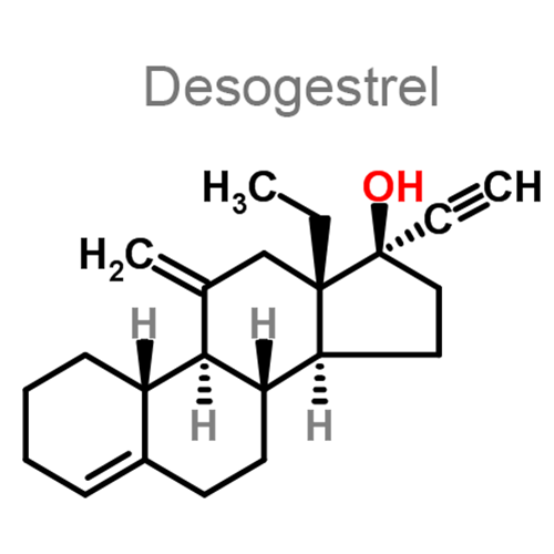 Структурная формула 2 Этинилэстрадиол + Дезогестрел