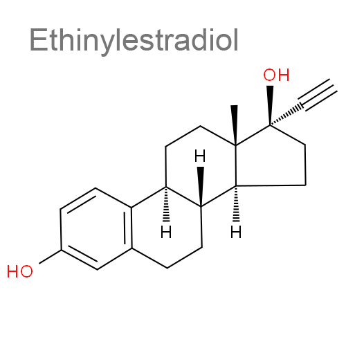 Этинилэстрадиол + Дезогестрел структурная формула