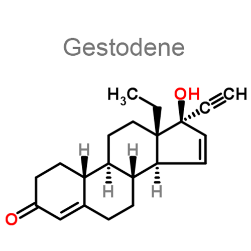 Структурная формула 2 Этинилэстрадиол + Гестоден