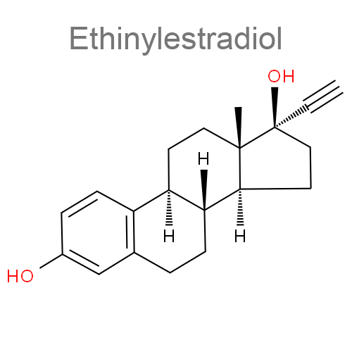 Этинилэстрадиол + Хлормадинон структурная формула