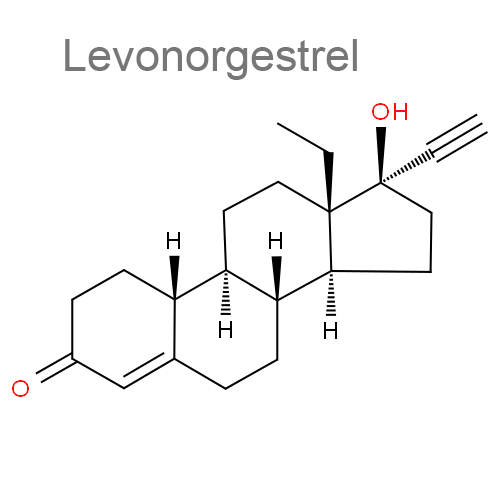 Структурная формула 2 Этинилэстрадиол + Левоноргестрел