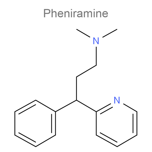 Фенилтолоксамин + Фенилпропаноламин + Мепирамин + Фенирамин структурная формула 4
