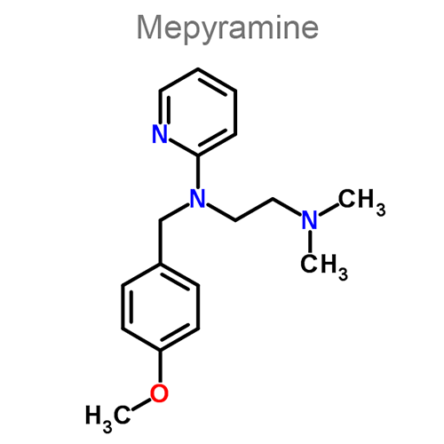 Структурная формула 3 Фенирамин + Фенилпропаноламин + Мепирамин