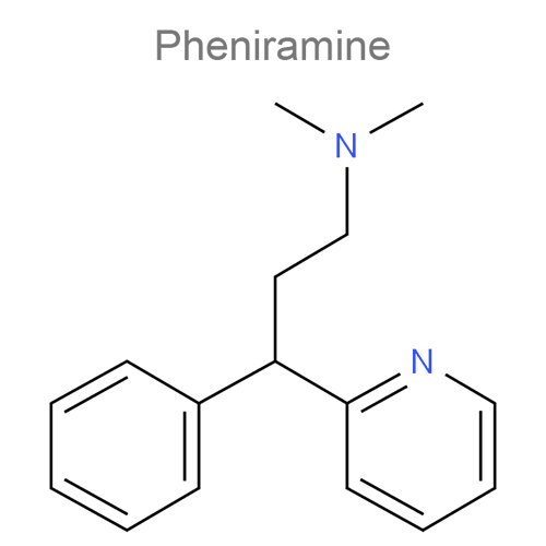 Фенирамин + Фенилпропаноламин + Мепирамин структурная формула