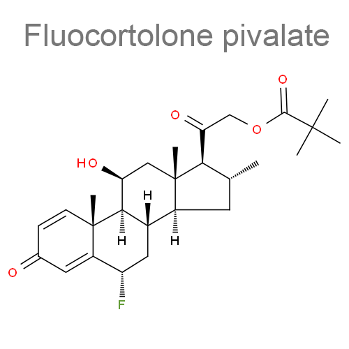 Структурная формула 2 Флуокортолона гексонат + Флуокортолона пивалат + Цинхокаина гидрохлорид