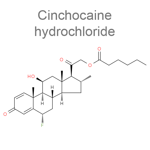 Структурная формула Флуокортолона гексонат + Флуокортолона пивалат + Цинхокаина гидрохлорид