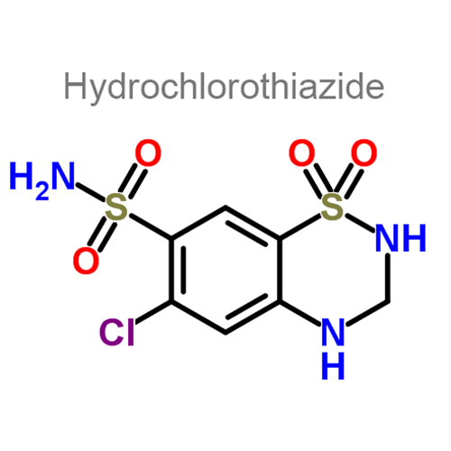 Структурная формула 2 Гидралазин + Гидрохлортиазид + Резерпин